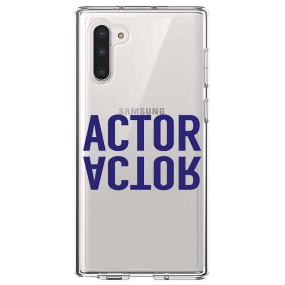 DistinctInk Clear Shockproof Hybrid Case for Samsung Galaxy Note 10 (6.3" Screen) - TPU Bumper Acrylic Back Tempered Glass Screen Protector - Actor (Reflection)