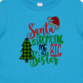 thumbnail image 4 of Inktastic Santa is Promoting Me to Big Sister Green Plaid Tree Girls Baby T-Shirt, 4 of 5