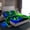 Green Blue, variant on Castle Fairy Female Men Honeycomb Gamepads Twin Sheet Sets,Abstract Gamer Bedding