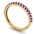 thumbnail image 2 of 0.285 ctw Wedding Band for Women - 14K Yellow Gold Natural Amethyst Stackable Eternity Ring, 2 of 6
