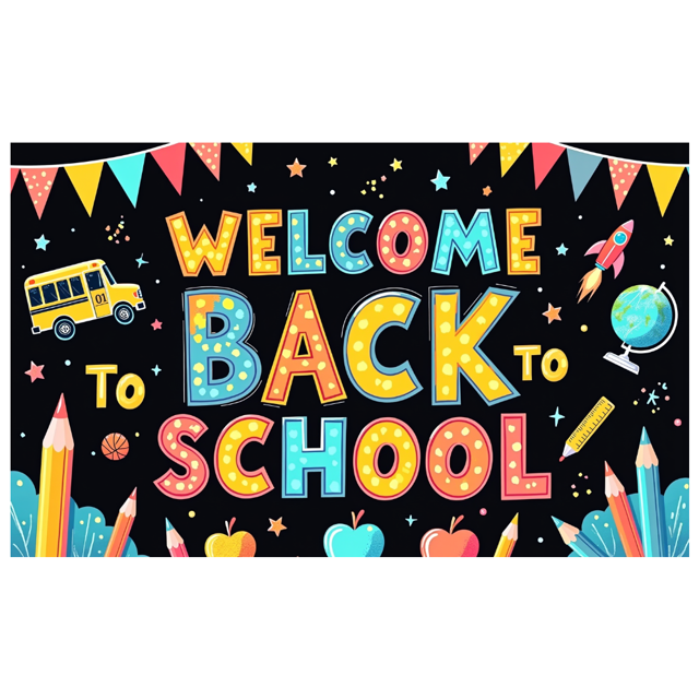 Colorful Design Back to School Banner Educational Theme Welcome Decoration for Classroom Decor School Event Kids Party