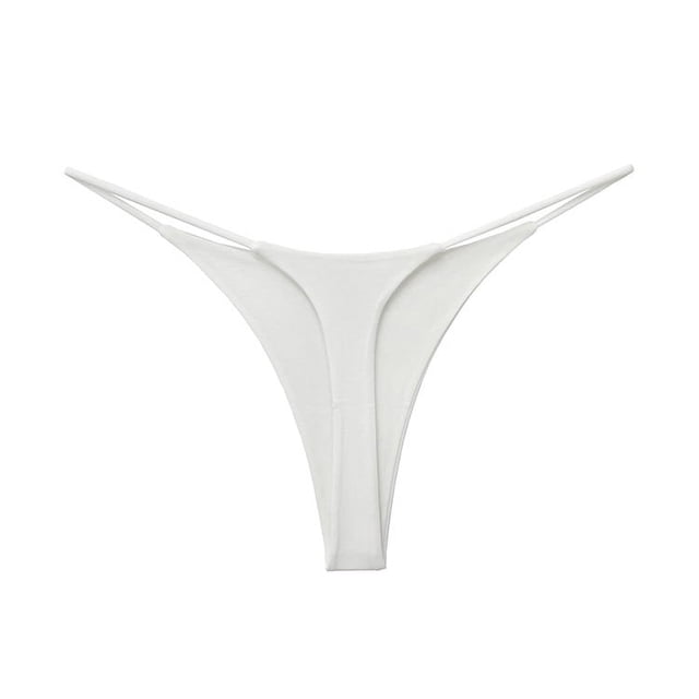 Bikini sexy de cintura baja con doble tanga de algodón para mujer, ropa interior en forma de T
