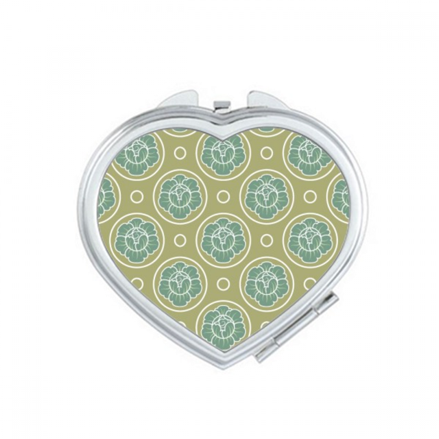 Green Cabbage Decorative Pattern s Mirror Travel Magnification Portable Handheld Pocket Makeup