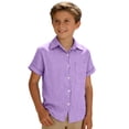 thumbnail image 2 of Zecgelong Classic Solid Color Short Sleeve Shirt For Girls Comfortable Casual Blouse Youth Fashion Top Soft Breathable Fabric Girls Summer Button Down Shirts Size for Girl 9-10 Years, 2 of 4