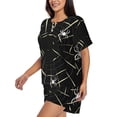 thumbnail image 2 of Kdxio Spiders On The Web Print Pajamas Sets for Women Short-Sleeved Pjs with Lounge Shorts Two Piece Sleepwear S-4XL, 2 of 5