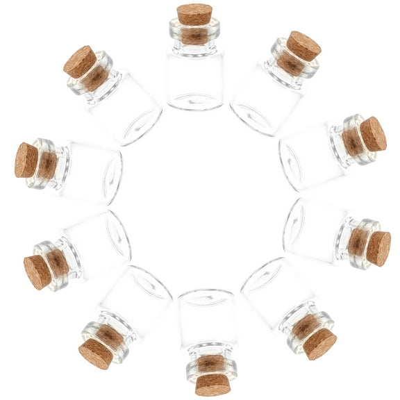 WEAVILUX 20Pcs Small Clear Glass Jars for DIY Crafts and Decoration 1×0.6×0.6in