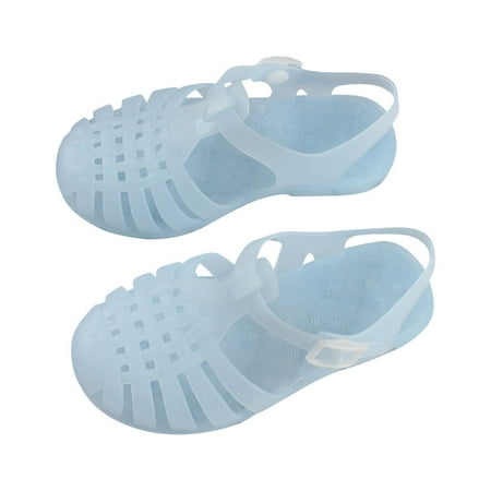 

Summer Savings Clearance! PEZHADA Girls Sandals Baby Shoes Toddler Shoes Baby Boys Girls Cute Candy Colors Hollow Out Non-slip Soft Sole Beach Roman Sandals Sky Blue Sizes 7-10