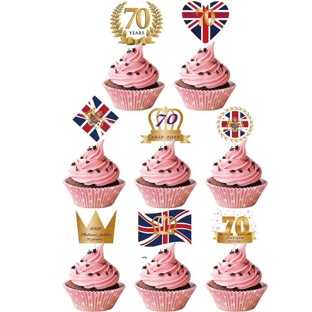 Julam Jubilee Decorations 2022 Cake Toppers United Kingdom Flag Toothpicks  Cake Toppers 2022 Jubilee Party Supplies with Crown 70th Anniversary Union  Jack Shapes competent - Walmart.com