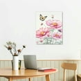 thumbnail image 3 of COMIO  Flower Canvas Wall Art Colorful Floral Picture for Bedroom Watercolor Pink Wildflower Canvas Decor, Nature Scenery with Butterfly Print Room Decor, 3 of 5