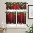thumbnail image 2 of Christmas Colored Ball Kitchen Curtains and Valances Set, Snow Snowflake Pine Branch Red Rod Pocket Window Valance 18 Inch Window Curtain Panels for Living Room Bedroom Laundry, 27.5x36in, 3 Pieces, 2 of 7