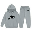 thumbnail image 4 of NAISIBABY Boys Girls Sets (2-13T), Fleece Lined Hoodie and Tapered Sweatpant Fall Winter Fashion Casual Outfits 2-Piece Gray 12T, 4 of 5