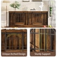 thumbnail image 3 of Fowroa 78 inch Extra Large Double Dog Crate Furniture, Heavy Duty Indoor XXL Dog Kennel with Removable Divider, Brown, 3 of 10