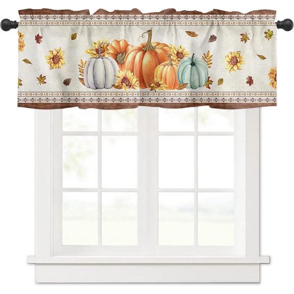 Sunflower Valance Curtains for Bedroom Living Room Newspaper Rustic Roman Shades for Windows Farmhouse Curtains & Drapes Aesthetic Rod Pocket Kitchen Window Curtains Over Sink 54x18in, 1 Panel