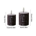 thumbnail image 3 of Flameless LED Candle Lights Set – 2-Piece Battery-Powered Flickering Candles, One Large & One Small Pines Bark Candle, Winter Home Décor for Christmas Parties, 3 of 6