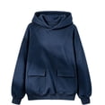 thumbnail image 5 of SOFTCCLO Girls Hoodies Solid Color Loose Versatile Pullover Hoodie Top Fall Winter Hoodies for Girls Size 4-5Y, 5 of 5