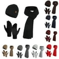 thumbnail image 4 of BJUTIR Women&Men Autumn And Winter Warm Wool Hat Scarf Gloves Slouchy Three Pieces Winter Snow Knit Cap Screen Mittens Scarves Sets 2023, 4 of 4