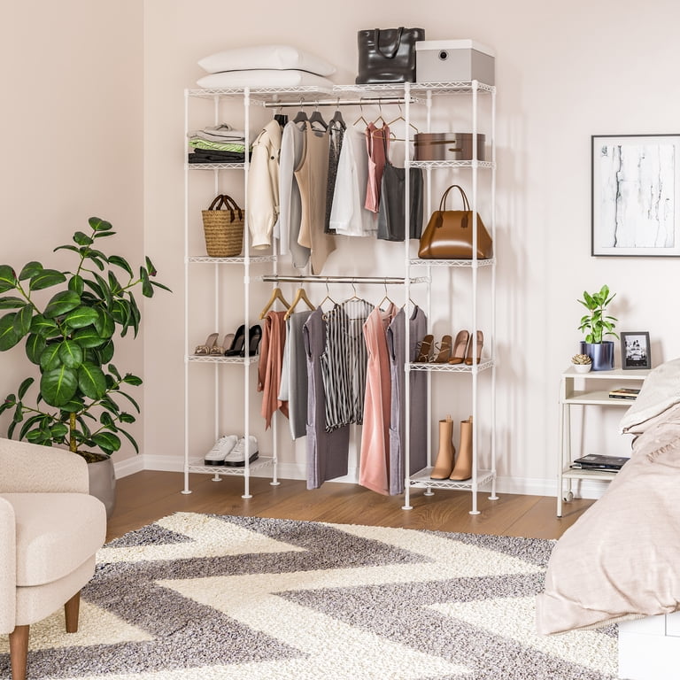 Seville Classics Expandable Closet Organizer System, White