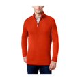 thumbnail image 1 of Geoffrey Beene Mens Ribbed Yoke 1/4 Zip Pullover Sweater, Orange, Big & Tall, Big 2X, 1 of 1