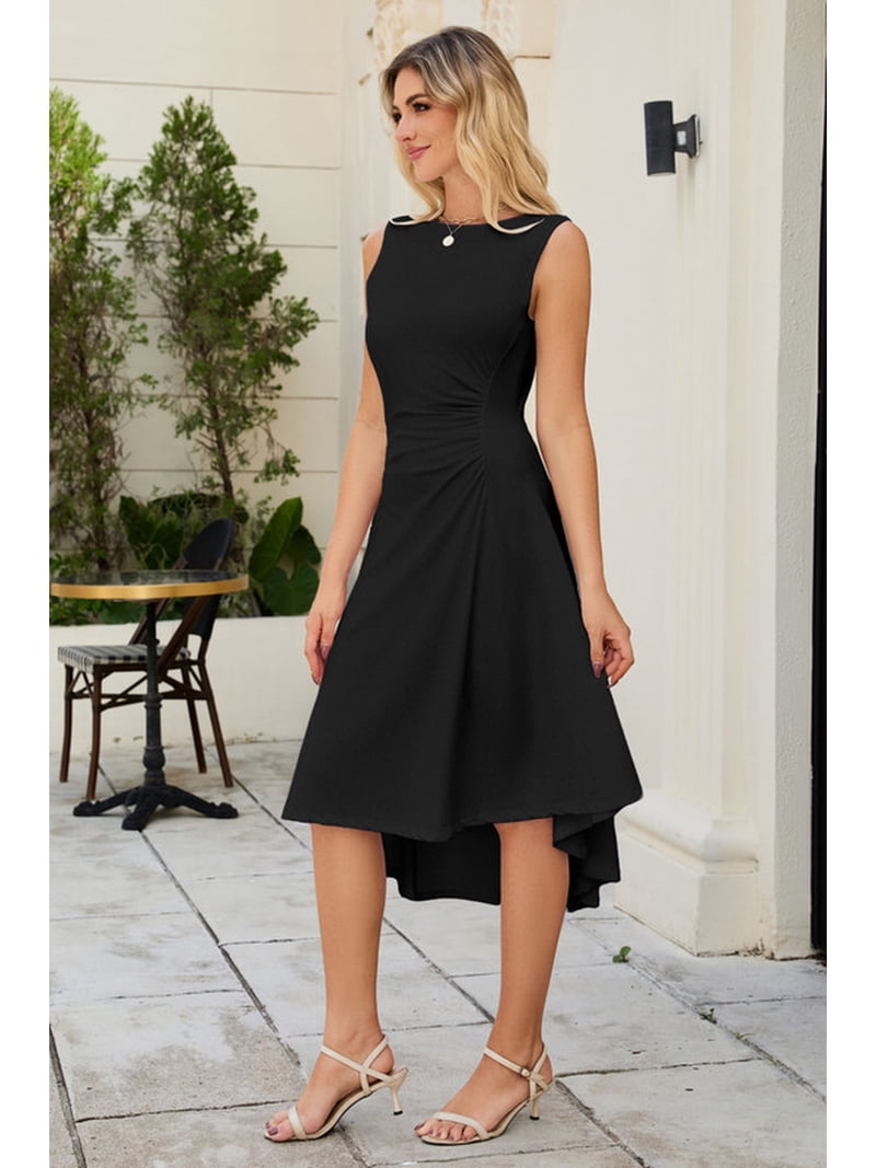 mini black off the shoulder dress Off-Shoulder Faux Fur Trim Mini Dress main image 0