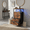 Rust, variant on Betcozy Nightstand with Light, Bedside End Table with Charging Station &4 Fabric Drawers, Adjustable Feet and Variable Light Strip, Black