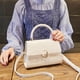 thumbnail image 3 of Bolso bandolera para mujer, bolso cuadrado pequeño portátil de nicho, elegante, combinable, moderno, bolso baguette de cocodrilo de un solo hombro, 3 of 6