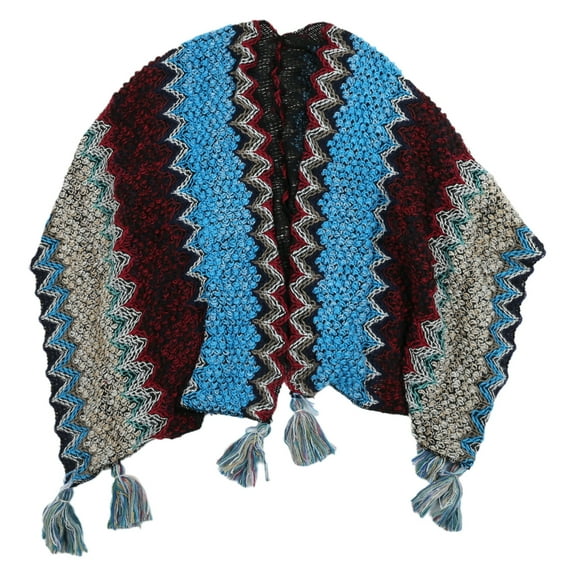 lanema Colorful Shawl Knitted Cardigans Womens Poncho Autumn Winter Sweater Cape Coats