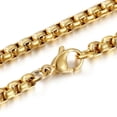 thumbnail image 2 of 1/2/4/5mm Womens Mens Chain Round Box Link Gold Tone Stainless Steel Necklace, 2 of 4