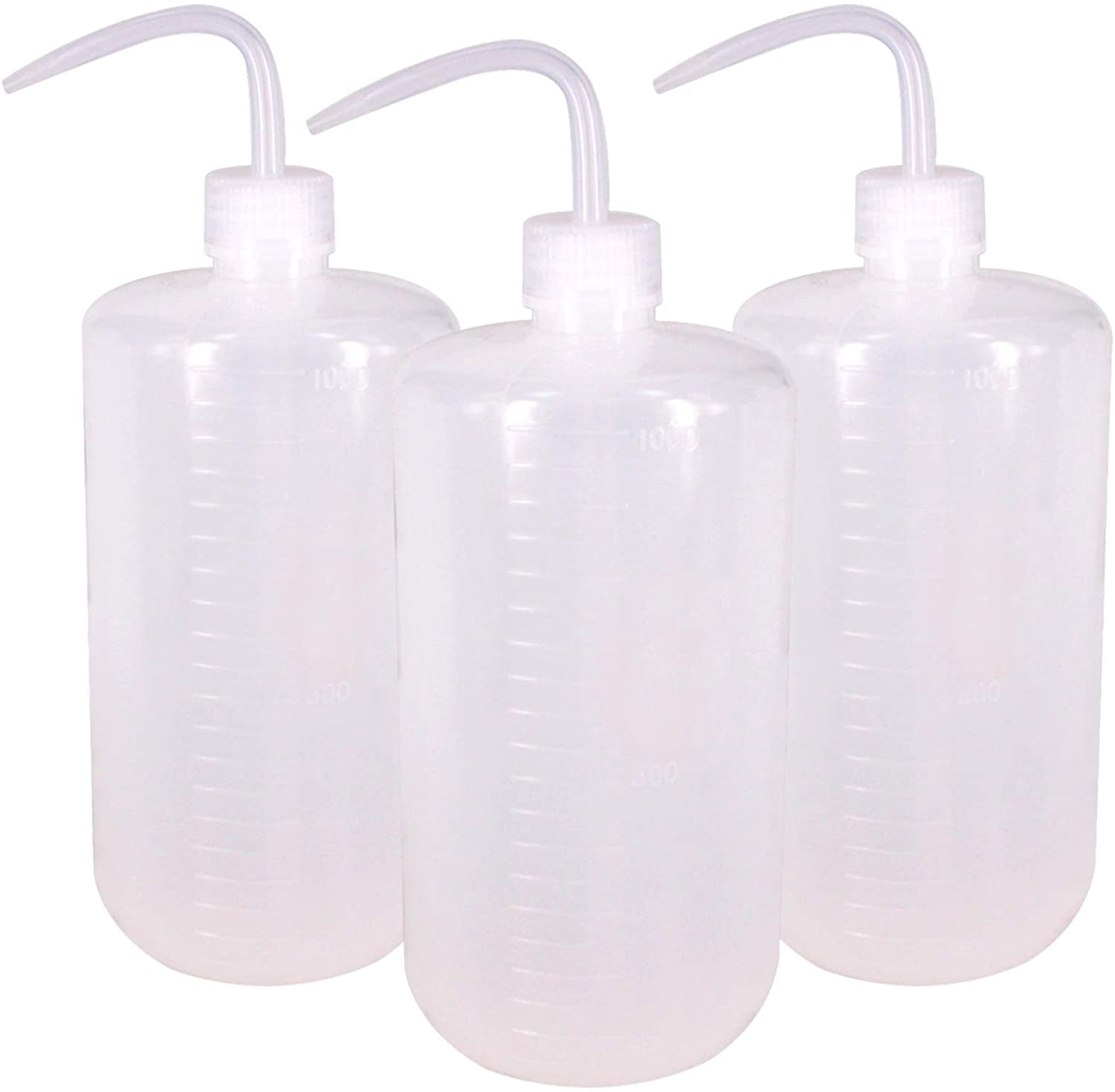 3Pcs 1000ml(33oz) Plastic Safety Lab Wash Bottle, Plastic Squeeze