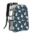 thumbnail image 3 of Susaid Friendly Sharks Print Clear Backpack See Through Transparent Plastic Clear Bookbags for School, College, Stadium,Work, 3 of 7