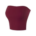 thumbnail image 2 of A2Y Women's Basic Sexy Cute Tube Strapless Cotton Tank Top Burgundy M, 2 of 4