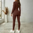 thumbnail image 7 of Lyrehush Womens Casual Matching Sets Fitted Leggings Ribbed Knit Stretchy V Neck Tunics Activewear 2 Piece Lounge Set, 7 of 7