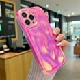 thumbnail image 3 of iPhone 13 Pro Holographic Case, Cute Laser 3D Water Ripple Bling Glitter Luxury Wave Shape Phone case for Women Girls Silicone Protection Cover (hot Pink), 3 of 14