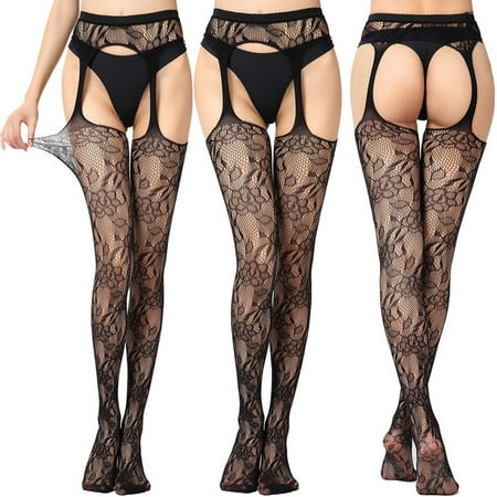 Sentmoon Lingerie for Women Women Sexy Lace Mesh Lingerie Net Lace Top Garter Belt Thigh Stocking Pantyhose Women s Lingerie  Sleep & Lounge Valentines Day Gifts for Her Clearance Sales Today Deals P