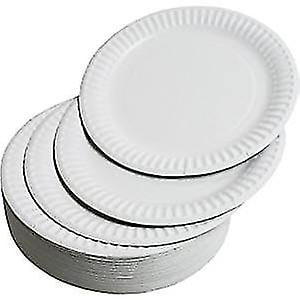 Platos de papel desechables grandes de primera calidad, paquete de 100, 23 cm, platos de papel resistentes, perfectos para cualquier ocasión