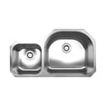 thumbnail image 2 of Whitehaus Noah's Collection Brushed Stainless Steel Double Bowl Undermount Sink, 2 of 2