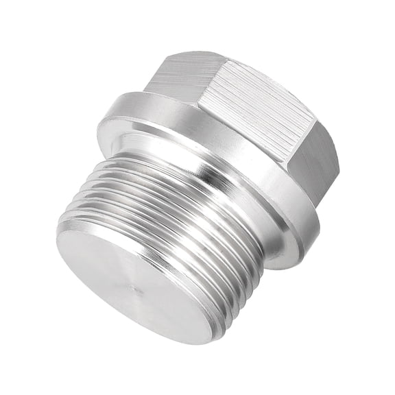 Uxcell M27 x 1.5 Male Outer Hex Head Plug 304 Stainless Steel Solid Thread 1.06" x 1.14"(L x Max.D)