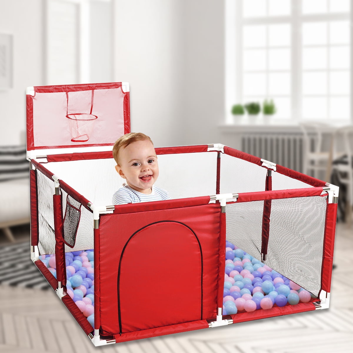 Portable Baby Playpen, Extra Large Play Yard for Infants, Sturdy 