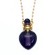 thumbnail image 2 of Colgante de botella de perfume de piedra natural 40x20x14 mm Colgante de cadena poligonal en forma de corazón de amatista cristalina en polvo, 2 of 6