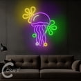 thumbnail image 3 of C-CRAFT Jellyfish Spongebob Neon Sign LED Light 27 inch for Jellyfish Shop Bedroom Wall Art Decor, 3 of 5