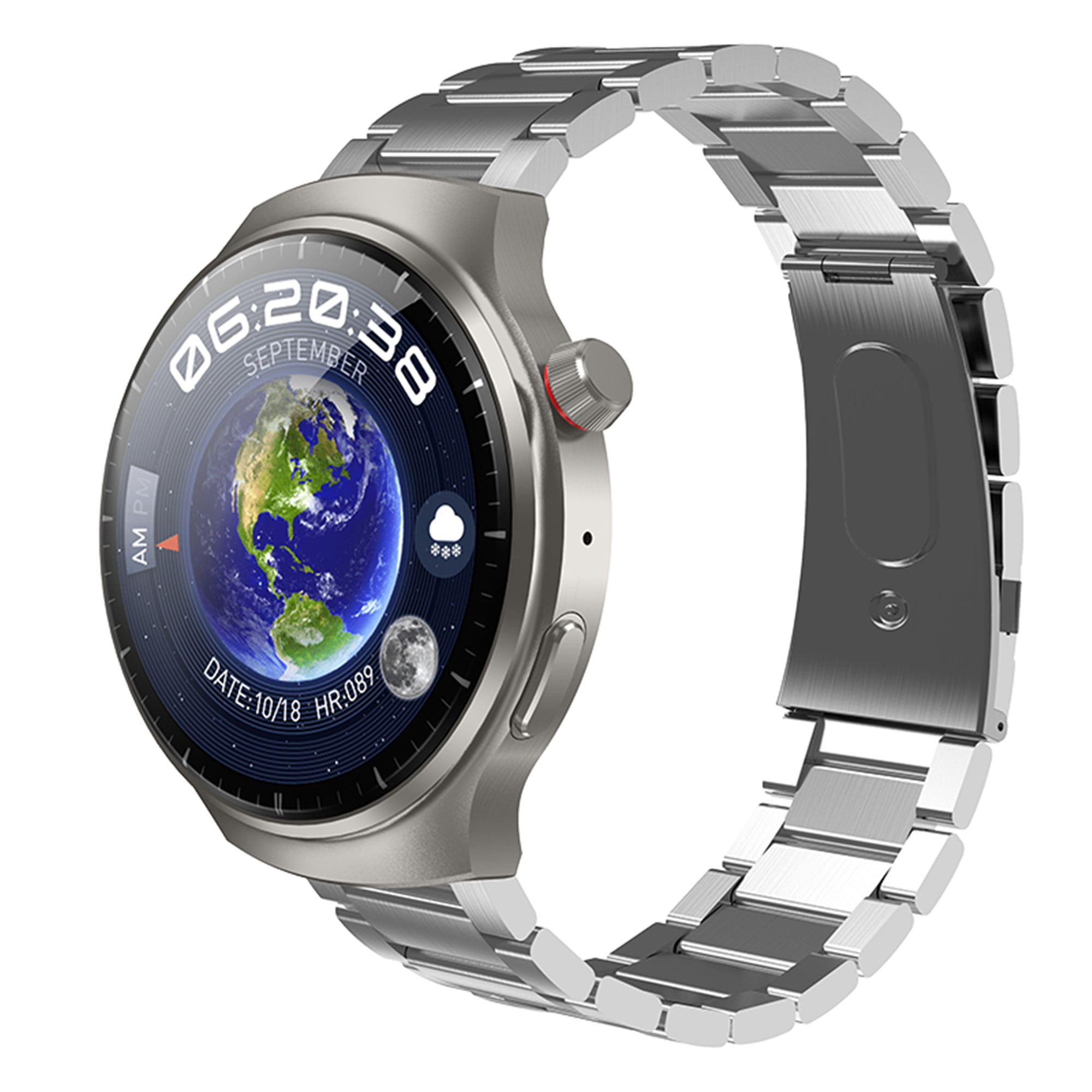 E EYAFA Bluetooth Call Smart Watch JS W4 with 1.5 inch AMOLED Screen for Men and Women-Silver