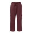 thumbnail image 4 of UDAUDU Men's Casual Cargo Sweatpants Baggy Elastic Waist Storage Pockets Soft Sweat Pants Trousers for Streetwear Loungewear Wine 3XL, 4 of 4