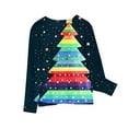 thumbnail image 4 of Odeerbi Kids Girls Fall Winter Basic Layering T-Shirt Christmas Basic Tees 3-14 Years Kids Christmas Print Pullover Long Sleeve Top Base Layer Shirt Kids Clothes Multicolor, 4 of 6