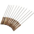 thumbnail image 1 of Brochettes en Métal Inoxydable Réutilisables Manche en Bois Bâtons de kabab Torsadés Outils de Barbecue en Métal Inoxydable, 1 of 8