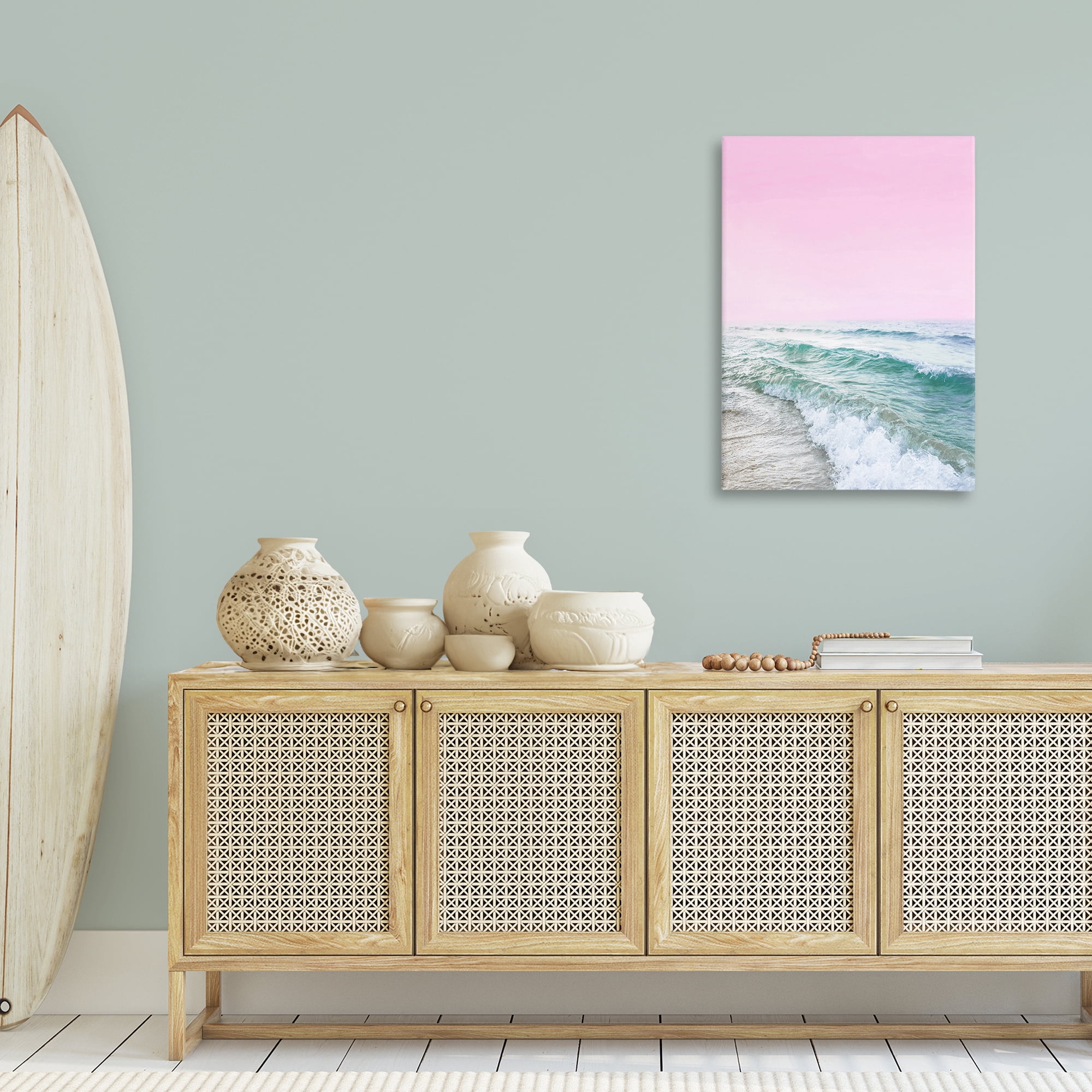 Stupell Industries Pink Winter Sea Coastal Photography Gallery Wrapped Canvas Art Print Wall Art, 24 x 36