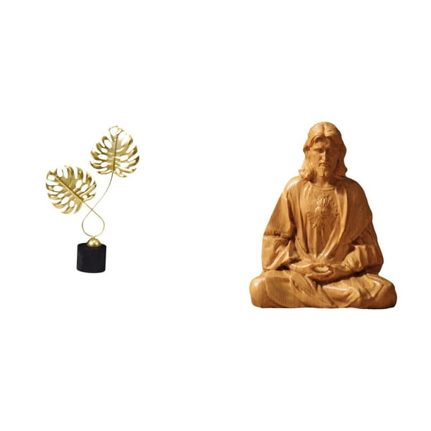 Estatua de hoja,Estatua de hoja para decoración del hogar,manualidades y obras de arte.,Estatua del Corazón de Jesús,Estatua del Sagrado Corazón de Jesús para decoración del hogar,Figura