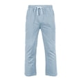 thumbnail image 3 of LWavelet Mens Striped Linen Pants Elastic Waist Drawstring Summer Casual Pants Light Blue 2XL, 3 of 8
