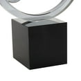 thumbnail image 4 of 7" x 10" Clear Glass Ring Abstract Sculpture with Clear Orbs and Black Square Base, by DecMode, 4 of 9