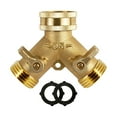 thumbnail image 2 of QHUDLV Hiessgozy Hose Splitter 2 Way, 3/4 Tap Y Splitter 2 Way Brass Garden Tap Splitter 2 Way Garden Hose Connector for Outdoor, Garden, Courtyard, Lawn, Kitchen, 2 of 9