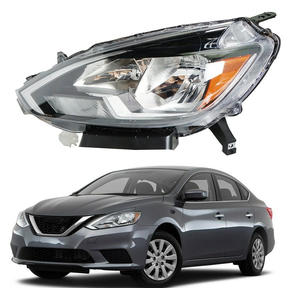 munirater Driver Side Black Housing Headlight Assembly Clear Lens Replacement for 2016 2017 2018 Nissan Sentra, Replacement Halogen Headlights