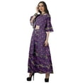 thumbnail image 4 of Moomaya Printed High Low Crop Top Kurti Palazzo Set Ethnic Indian Clothing Set For Womens, 4 of 9